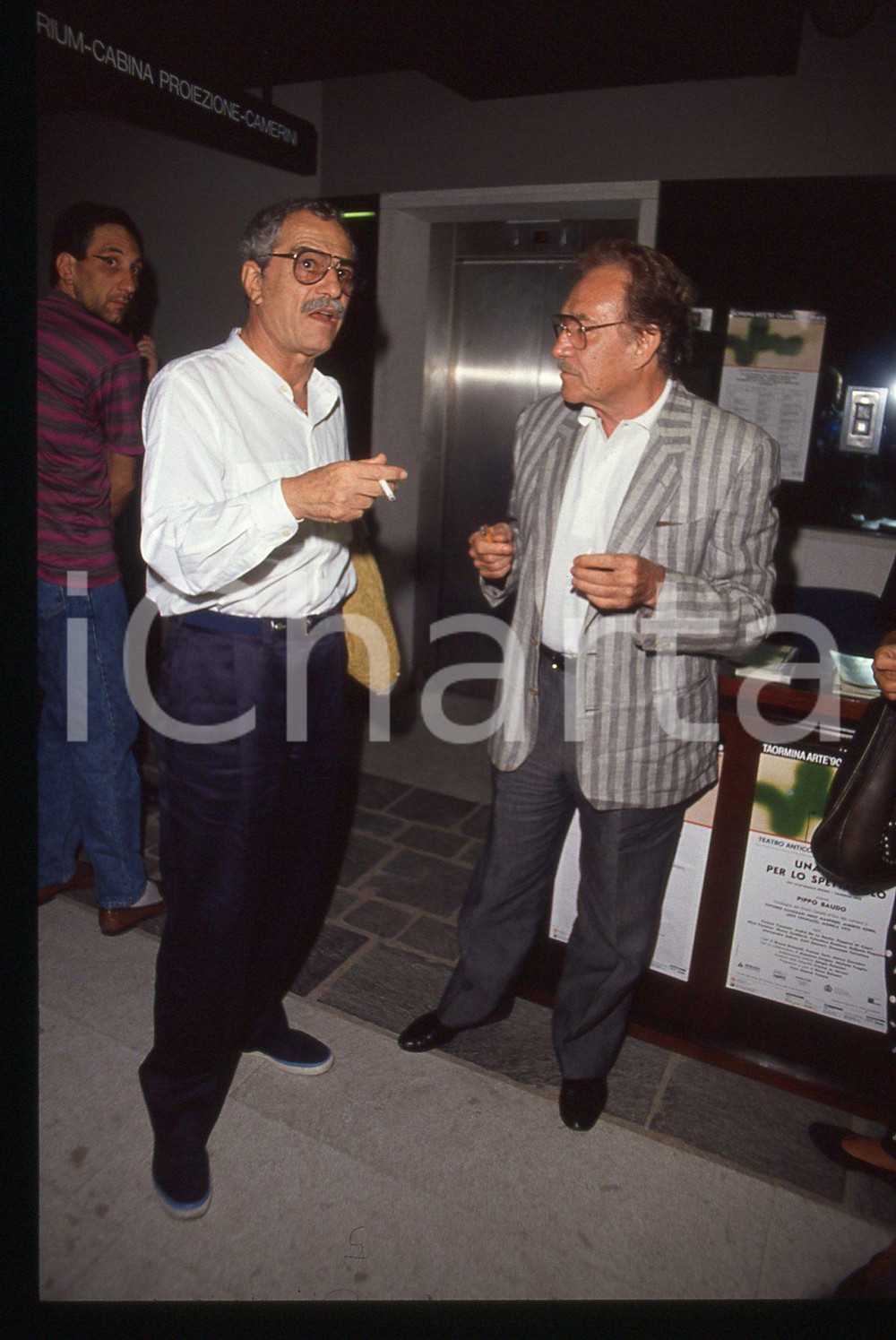 35mm vintage slide* 1990 TAORMINA Nino MANFREDI Ugo TOGNAZZI - Ritratto attori 2