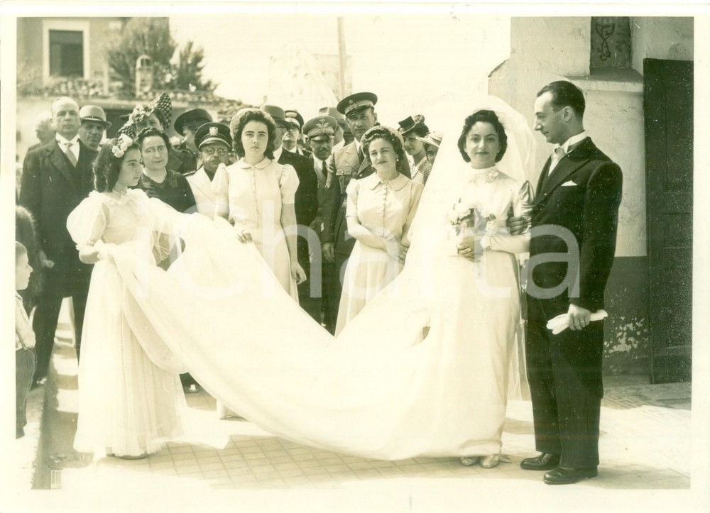Fotografia d epoca originale 1935 ca SASSARI Cerimonia nuziale di Nelda GHERA con marito Fotografia 1