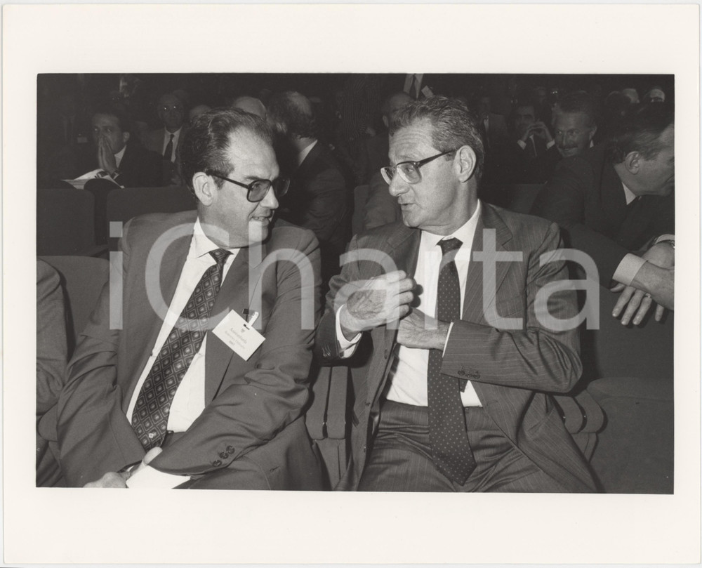 Fotografia d epoca originale 1985 ca CONFINDUSTRIA Cesare ROMITI Alberto FALCK Foto 25x20 cm 1