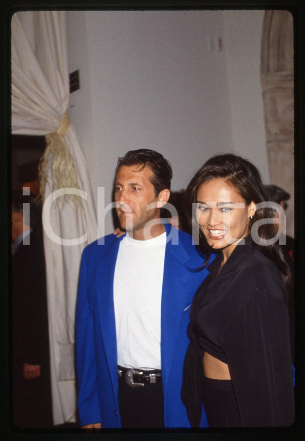 35mm vintage slide* 1993 BEVERLY HILLS Tia CARRERE Elie SAMAHA Emporio Armani 5