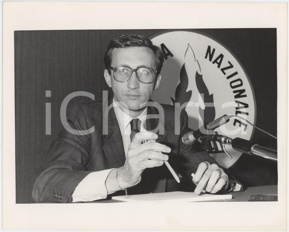 Fotografia d epoca originale 1993 MSI  ALLEANZA NAZIONALE Gianfranco FINI Ritratto  Foto 25x20 cm 1