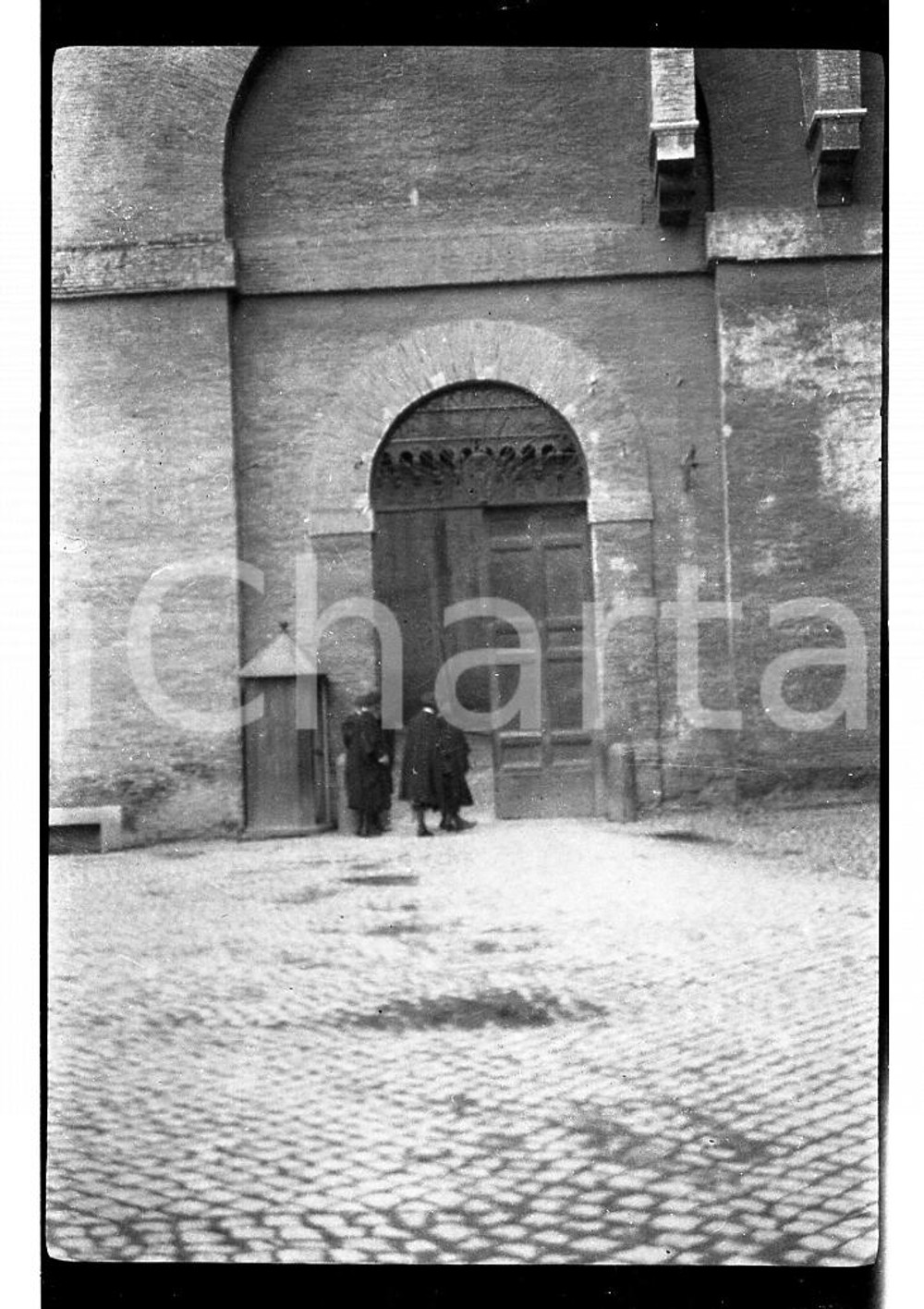 6x9cm NEGATIVO ORIGINALE * 1921 ROMA Porta al Palazzo degli Svizzeri con Guardie