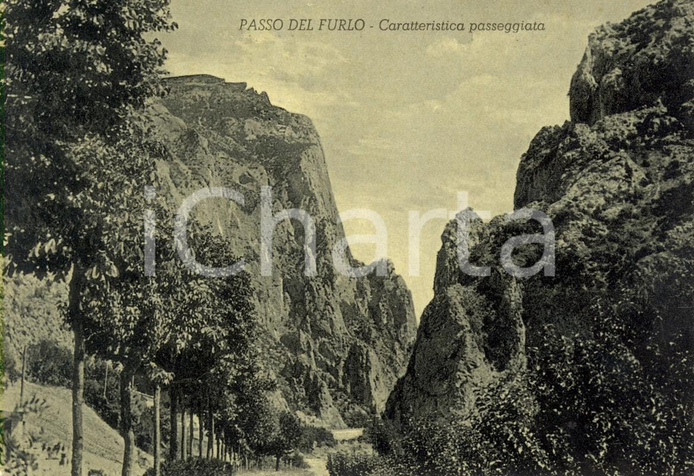 Cartolina originale da collezione 1940 ca ACQUALAGNA PU Panorama del passo del FURLO Cartolina FG NV 1