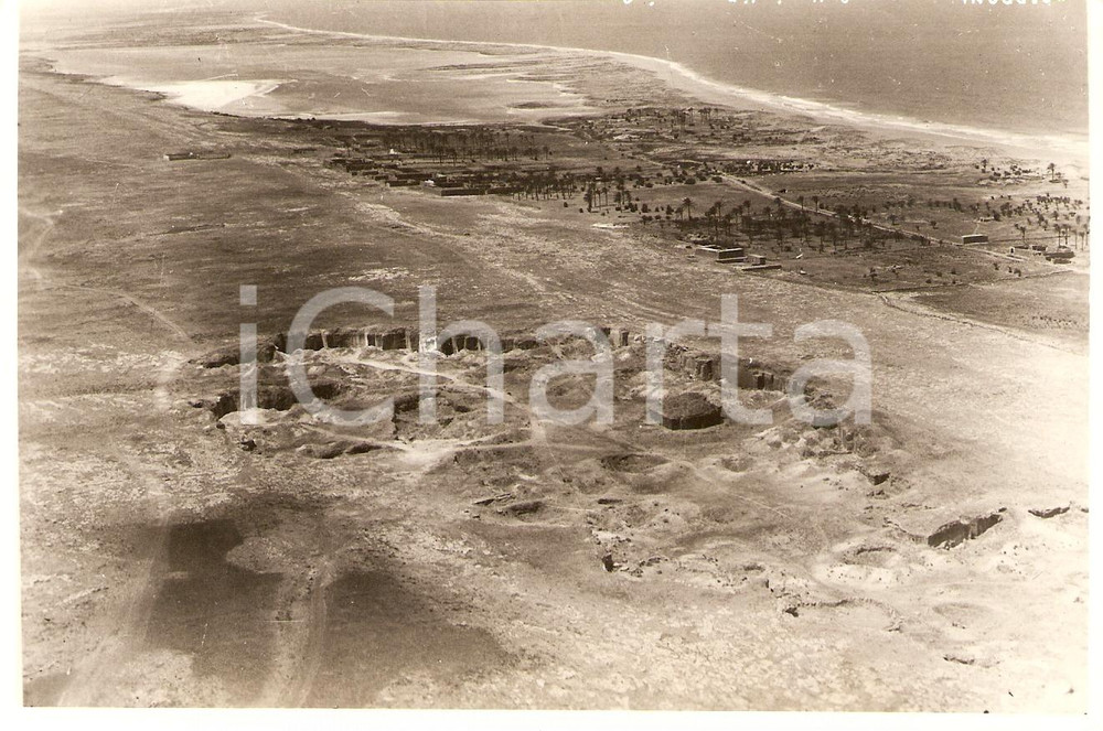 Fotografia d'epoca originale 1935 ca GARINNES - BENGASI (LIBIA) Veduta panoramica aerea *Foto 17x11 cm 1