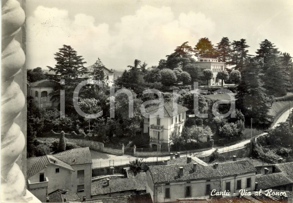 Cartolina originale da collezione 1957 CANTU  CO Veduta panoramica di Via AL RONCO Cartolina postale FG VG 1