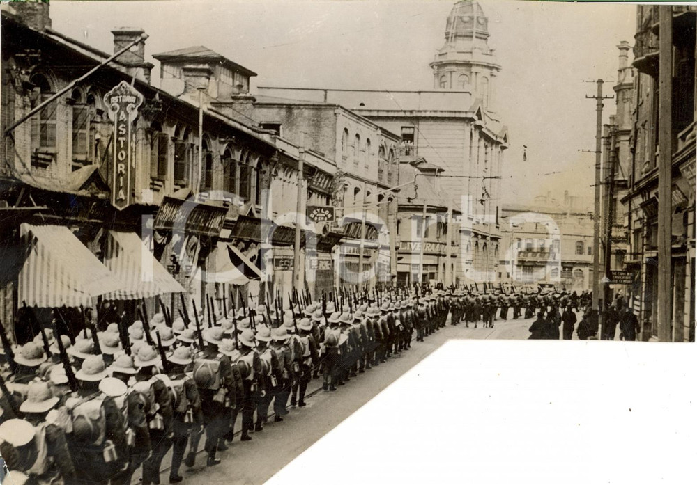Fotografia d'epoca originale 1938 SHANGAI Guerra sino-giapponese WELCH FUCILIERS 1