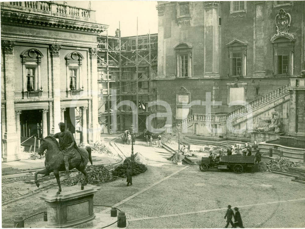 Fotografia d epoca originale 1929 ROMA Lavori al Palazzo CONSERVATORI per nozze UMBERTO II Fotografia 1