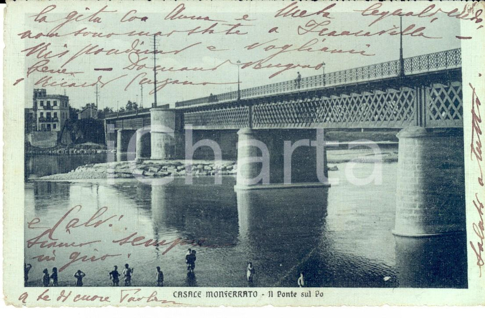 Autografo originale 1920 CASALE MONFERRATO Cartolina Paola THAON DI REVEL a Teresa GUASCO *Autografo 1