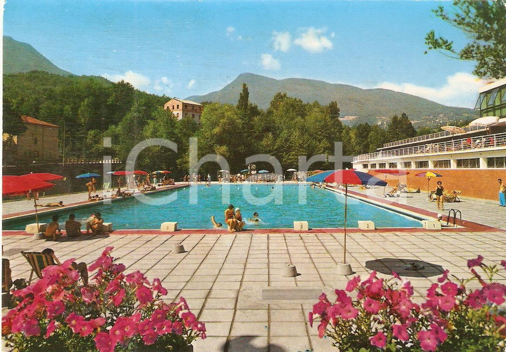 Cartolina originale da collezione 1962 PORRETTA TERME BO Bagni alla Piscina Comunale Cartolina FG VG 1