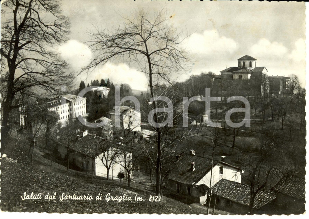 Cartolina originale da collezione 1959 GRAGLIA BI Veduta del Santuario Cartolina FG VG 1
