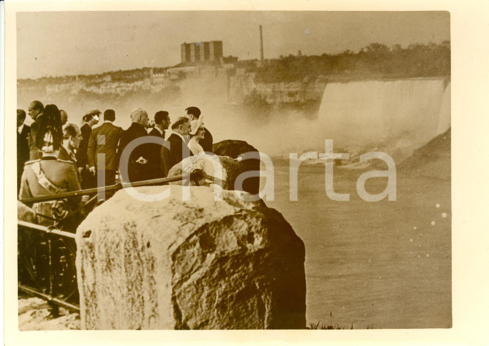 Fotografia d epoca originale 1939 USA I sovrani inglesi visitano le Cascate del NIAGARA Fotografia 1