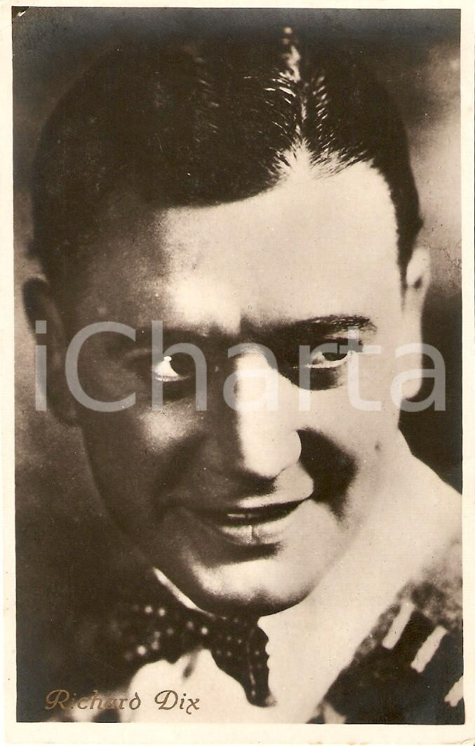 Cartolina originale da collezione 1930 ca CINEMA Attore Richard DIX Ritratto con papillon *Cartolina FP NV 1