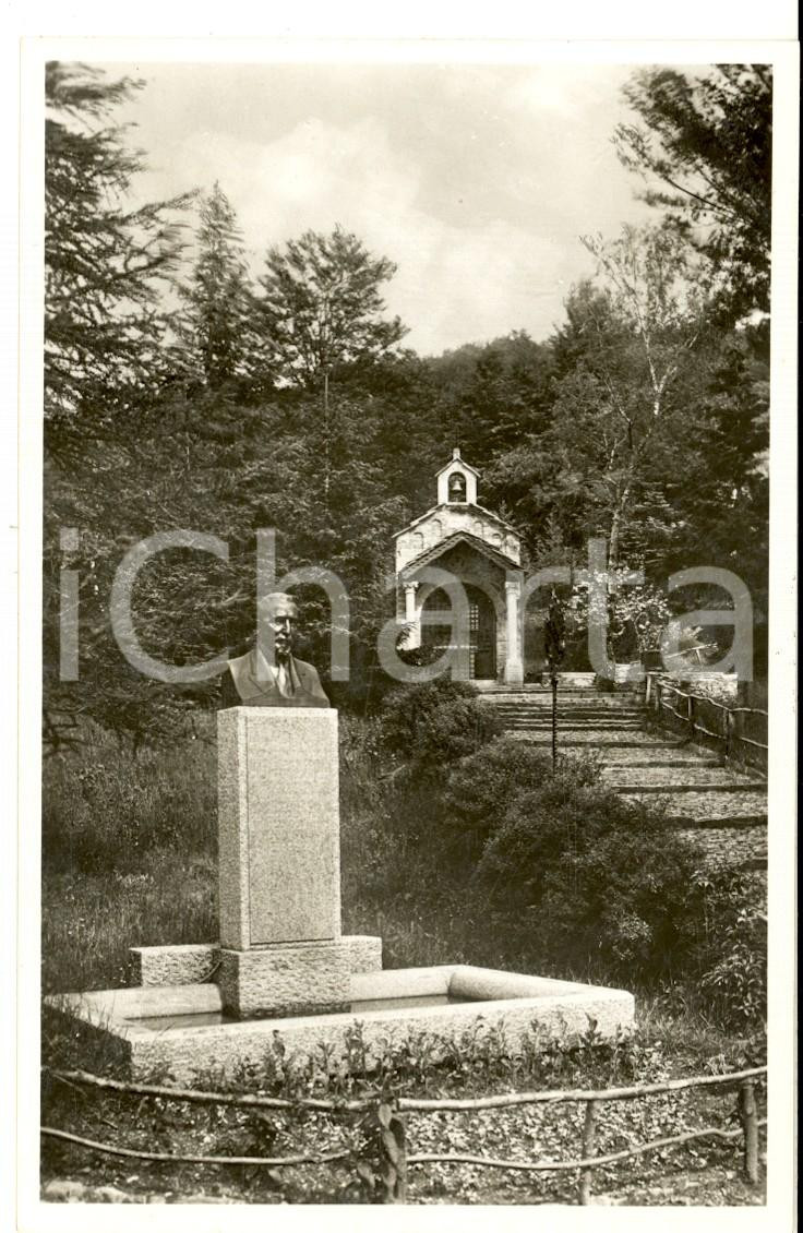 Cartolina originale da collezione 1930 ca VALGANNA Villaggio Alpino  Chiesina e busto BOGNETTI Cartolina 1