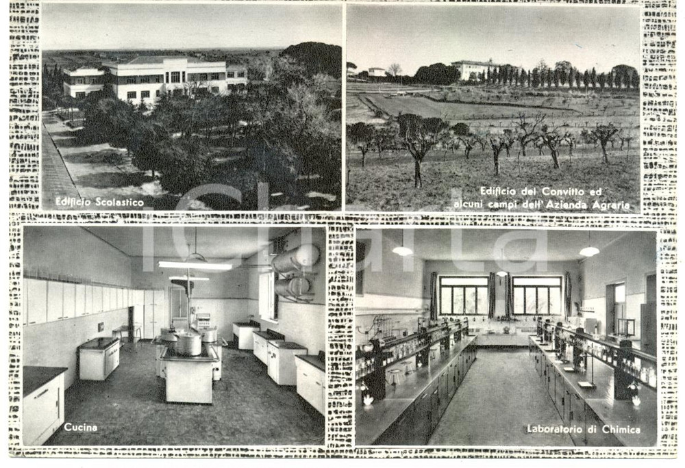 Cartolina originale da collezione 1971 CORTONA (AR) Istituto Agrario VEGNI a CAPEZZINE Vedutine Laboratorio *FG VG 1