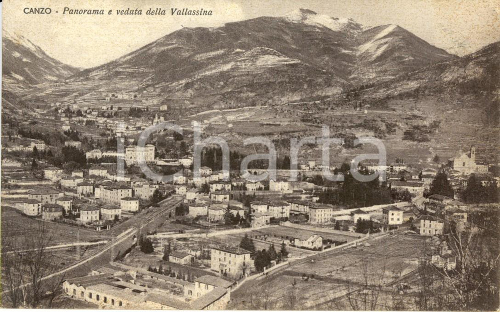 Cartolina originale da collezione 1939 CANZO (CO) Veduta del paese e della VALSASSINA *Cartolina postale FP VG 1