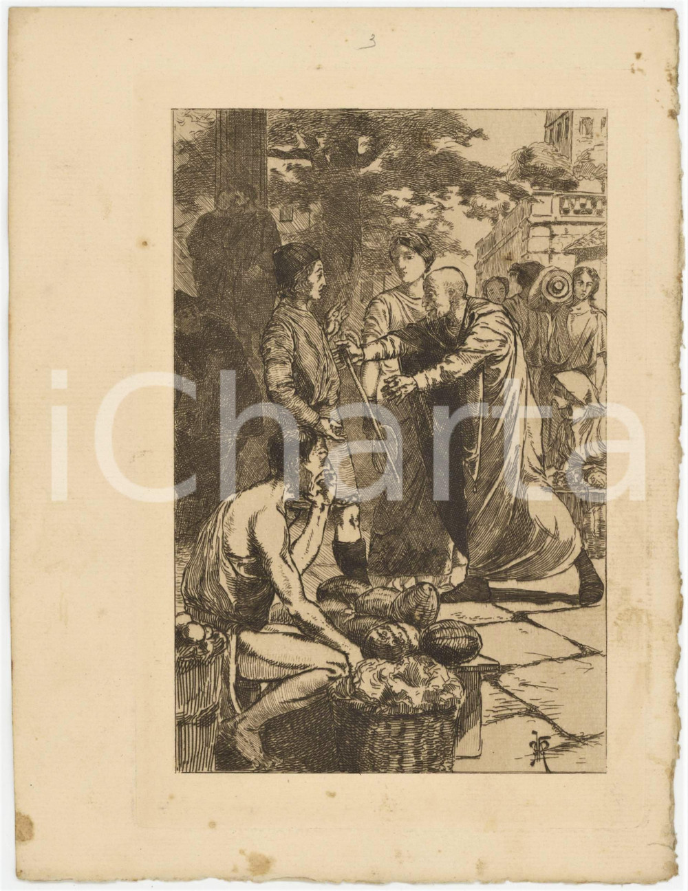 1906 APULÉE "Les Métamorphoses ou l'Asne d'Or" Marché - Gravure Martin VAN MAELE Tavola originale d'epoca, opera di Martin Van Maele, estratta dalle "Metamorfosi" di Apuleio nell'edizione di Charles Carrington, Paris. FAIR/discreto lievi fioriture Formato: 15x21 cm originale e autentica 1