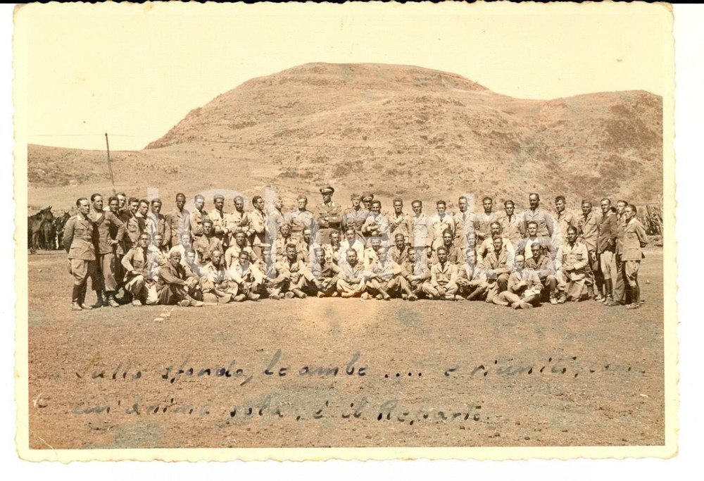 Fotografia d epoca originale 1938 AOI DESSIE  ETIOPIA Un reparto delle truppe coloniali Foto 16x11 1