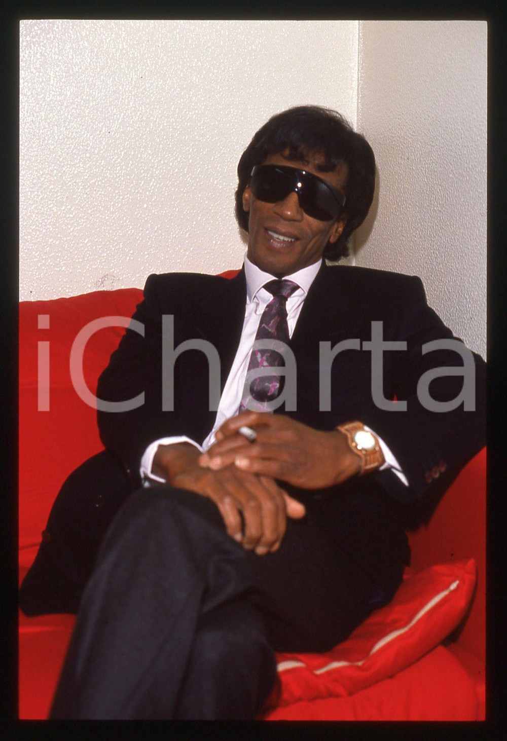 35mm vintage slide* 1985ca ITALIA COSTUME Rocky ROBERTS Ritratto del cantante 8