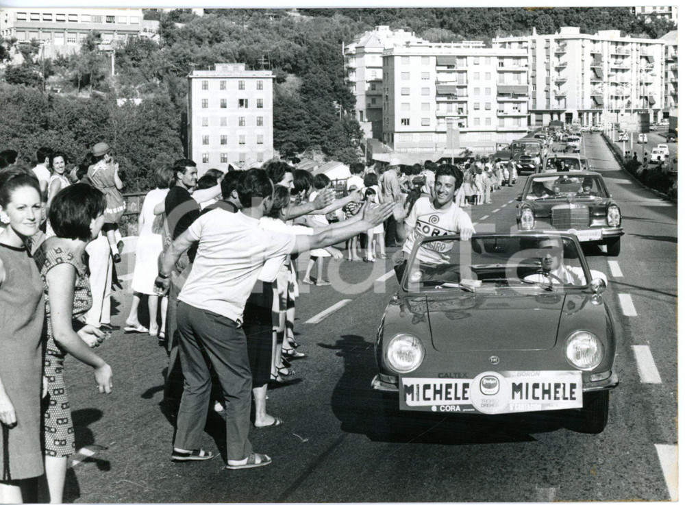 1966 BRESCIA CANTAGIRO Cantante MICHELE a bordo di una FIAT Coupé Sport Spider