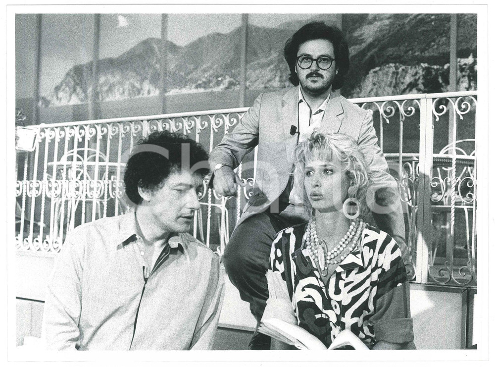 Fotografia d epoca originale 1985 RAI UNO Italia mia JOCELYN Gigi MARZULLO Jinny STEFFAN Foto 24x18 cm 1