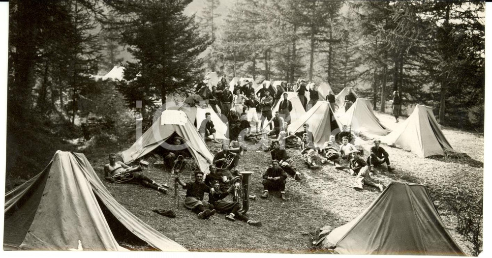 Fotografia d epoca originale 1932 MVSN Accampamento estivo della Milizia Volontaria 1