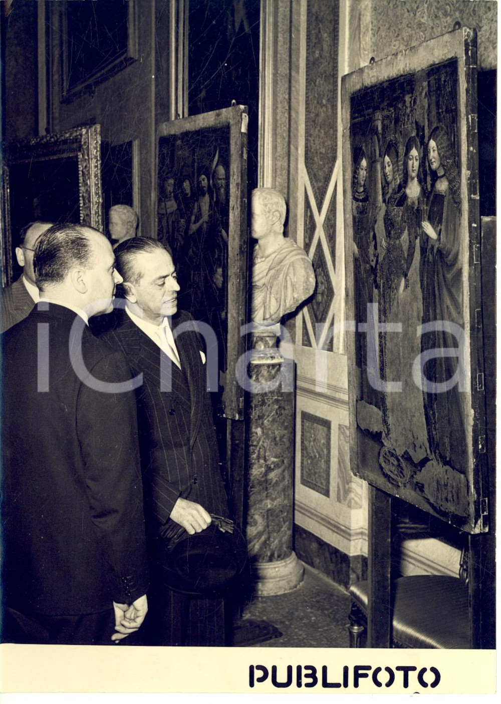 1954 ROMA Galleria Borghese - Gaetano MARTINO visita mostra opere recuperate