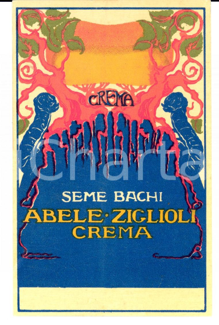 Cartolina originale da collezione 1920 ca CREMA CR Semi bachi Abele ZIGLIOLI Pubblicitaria FP NV 1