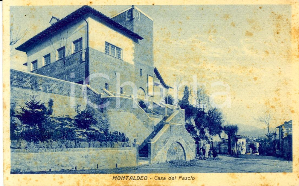 Cartolina originale da collezione 1940 MONTALDEO AL La Casa del Fascio Cartolina DANNEGGIATA FP NV 1