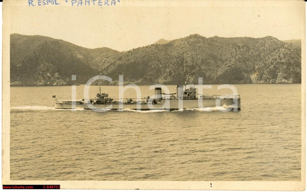 Cartolina originale da collezione 1935 WW2 Regia Marina Esploratore Pantera cl Leone 1