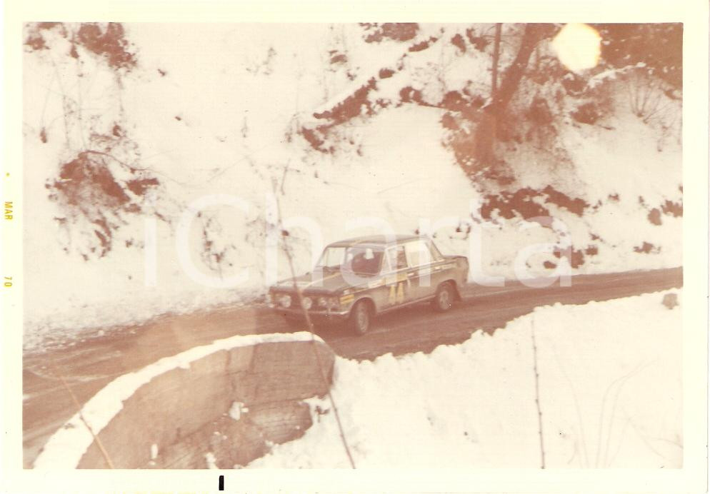 Fotografia d'epoca originale 1970 RALLY Primo SANREMO SESTRIERE Renato SONDA Delfo TURRI Fiat 125 S 1