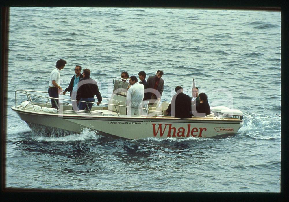 35mm vintage slide* 1991 CANNES - Arnold SCHWARZENEGGER paparazzato in barca 11
