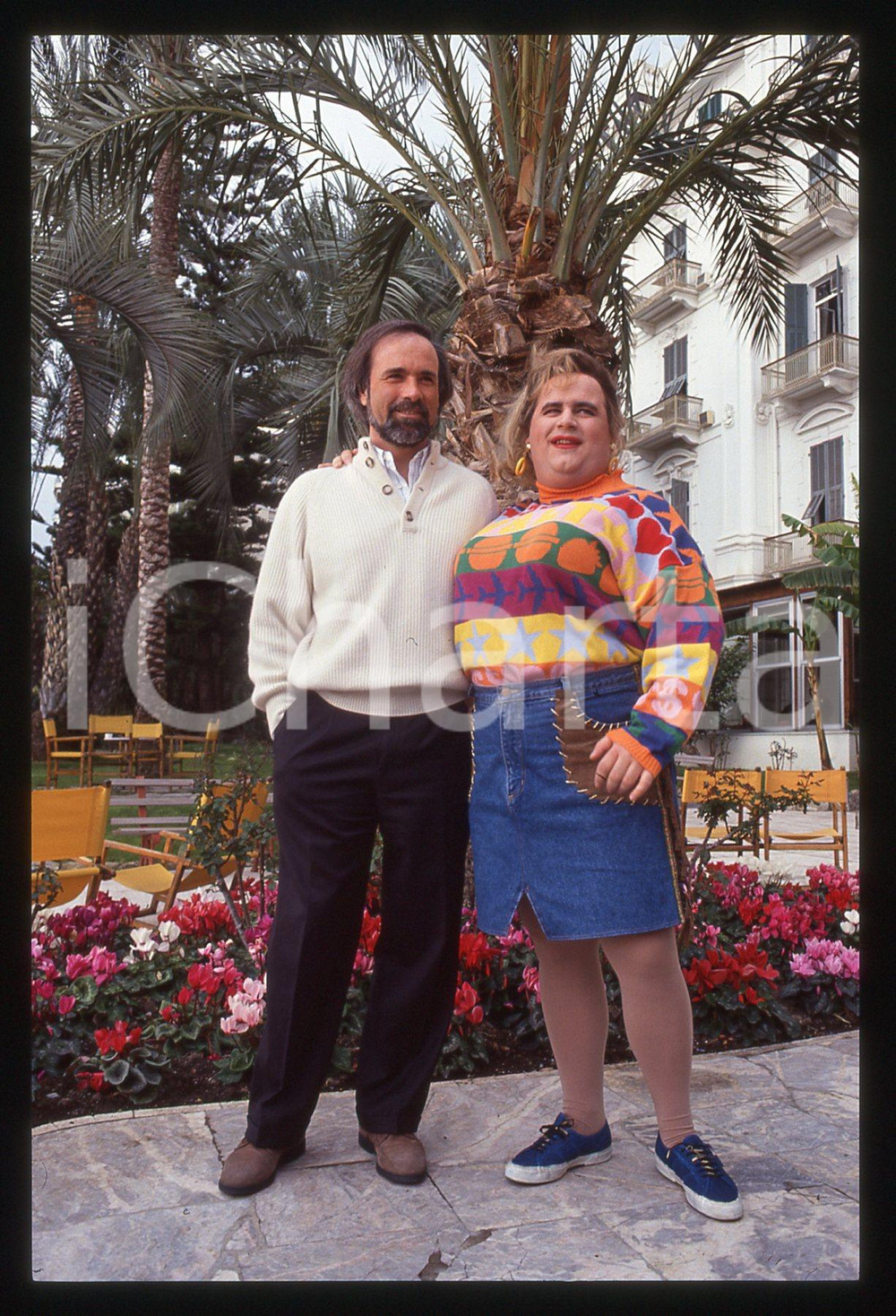 35mm vintage slide* 1992 STRISCIA LA NOTIZIA - Gianni FANTONI e Antonio RICCI 2