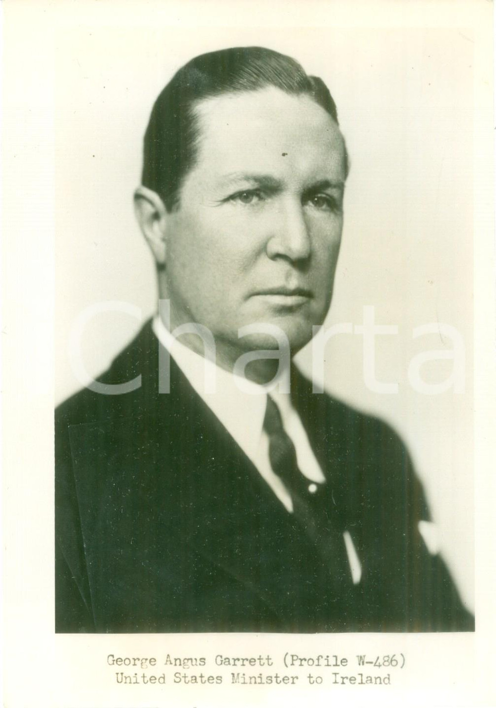Fotografia d epoca originale 1947 USA George Angus GARRETT Ambasciatore americano in IRLANDA Fotografia 1
