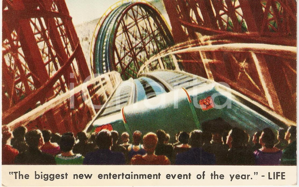 Cartolina originale da collezione 1954 CHICAGO (USA) Biggest entertainment event CINERAMA Cartolina FP VG 1