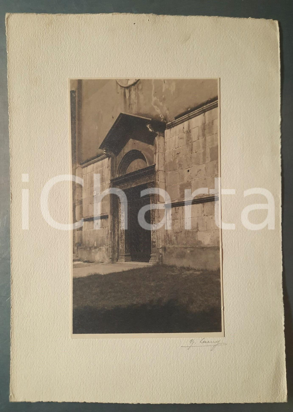 Fotografia d epoca originale 1935 ca BRESCIA Portale chiesa di San Cristo Foto Gualtiero LAENG FIRMATA 1
