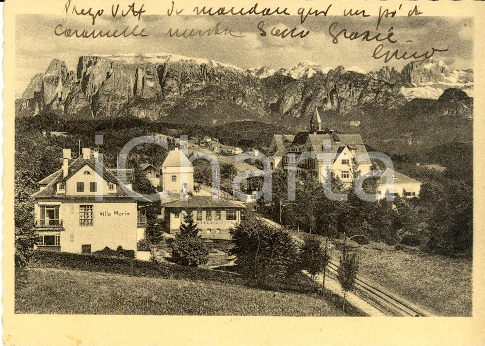 Cartolina originale da collezione 1958 RENON (BZ) Albergo HOLZNER e Villa MARIA a SOPRABOLZANO *Cartolina FG VG 1