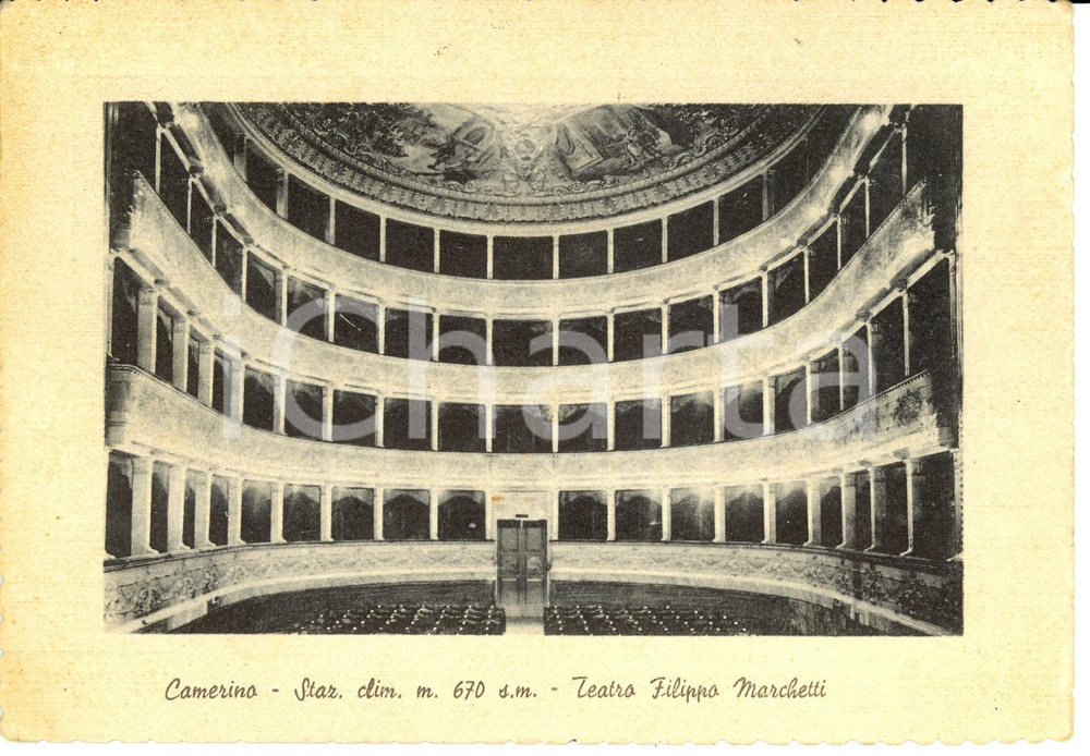 Cartolina originale da collezione 1969 CAMERINO MC Teatro Filippo Marchetti Cartolina postale FG VG 1