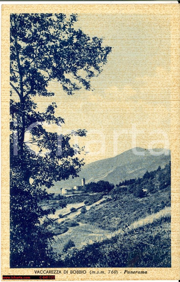Cartolina originale da collezione 1941 VACCAREZZA DI BOBBIO Panorama FP VG 1