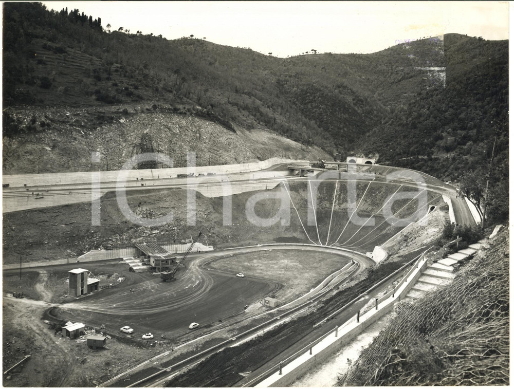 1965 RECCO Costruzione autostrada Genova-Sestri *Svincolo e galleria CASTELLETTO