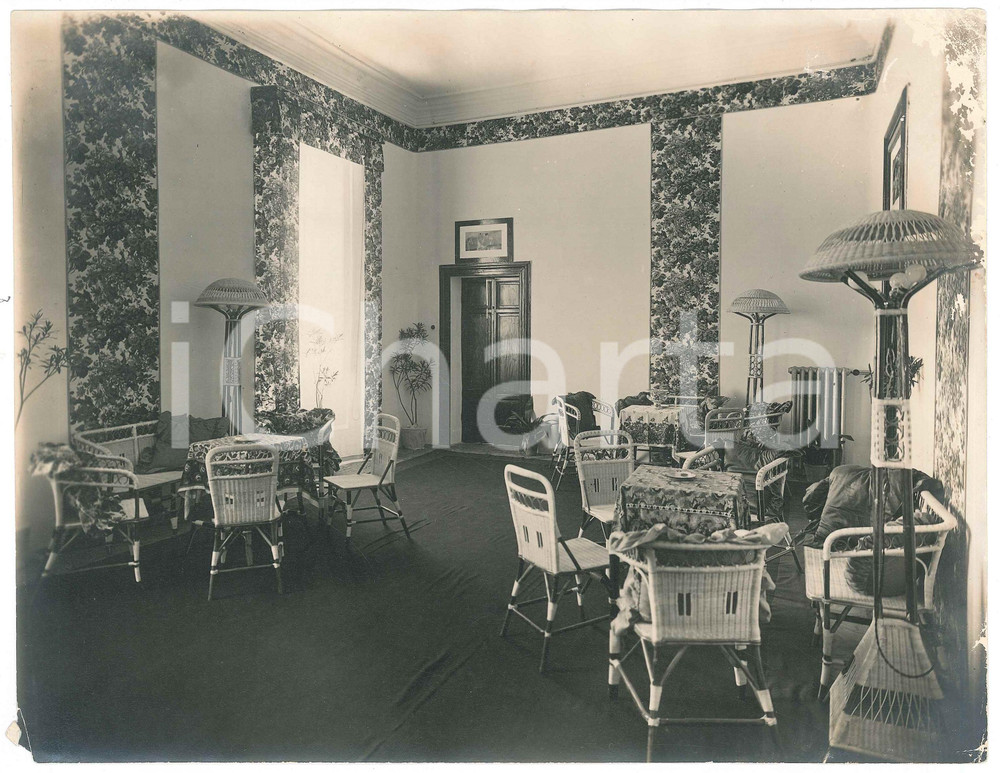 Fotografia d epoca originale 1925 ca VICENZA  Circolo Ufficiali 57Â° Fanteria  Sala  Foto 25x19 cm 1