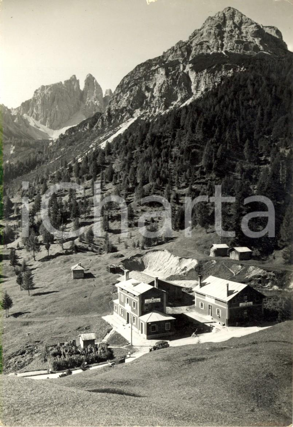 Cartolina originale da collezione 1953 LORENZAGO DI CADORE (BL) Casa Cantoniera AASS al passo della MAURIA *FG VG 1