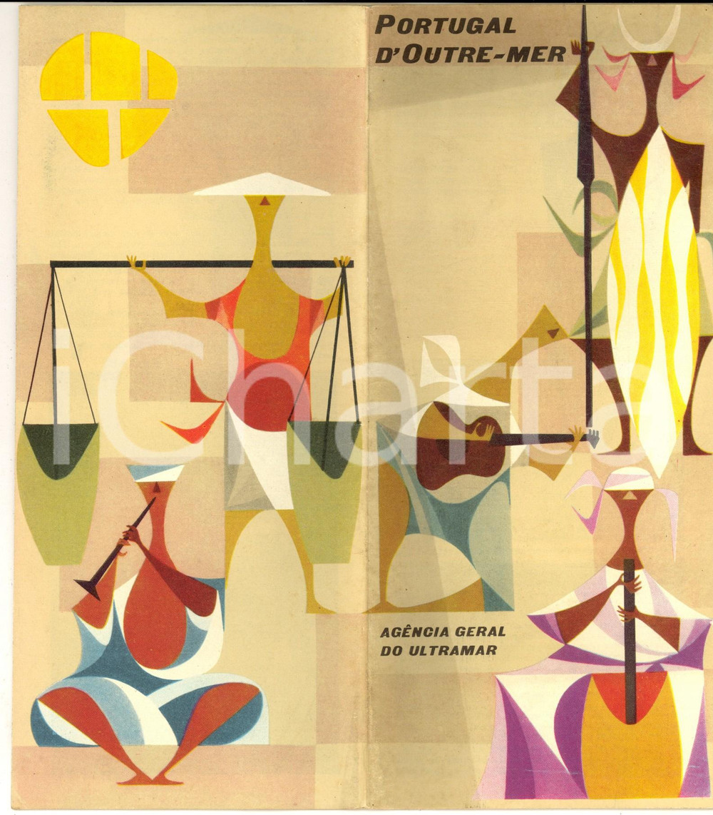 Materiale pubblicitario d’epoca 1960 ca PORTUGAL D  OUTREMER VINTAGE Brochure ILLUSTRATED  in francese 1