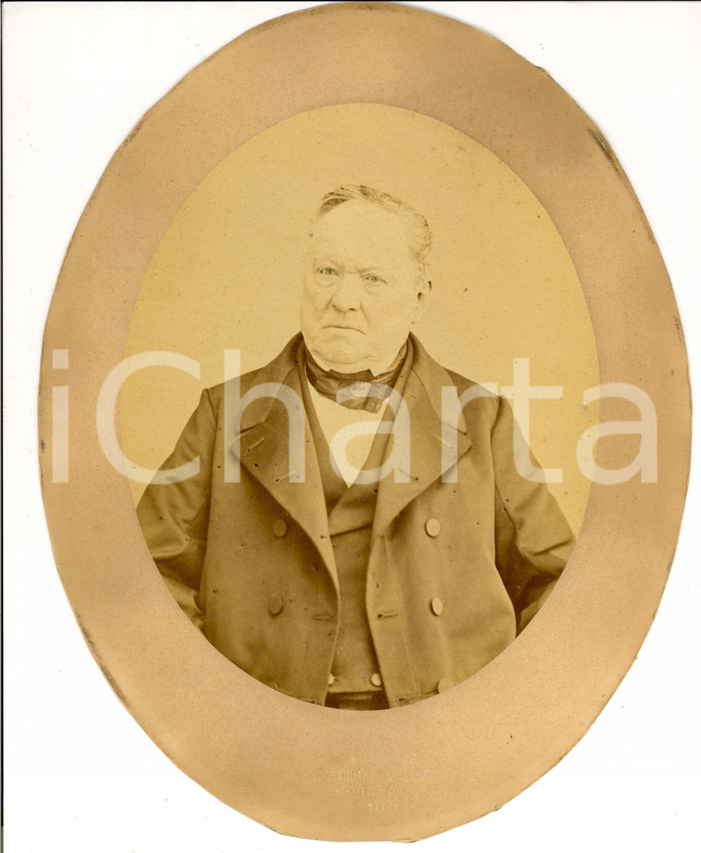 Fotografia d epoca originale 1865 ca TORINO Ritratto conte Serafino Gregorio Luigi GRISI RODOLI Foto CHANAZ 1