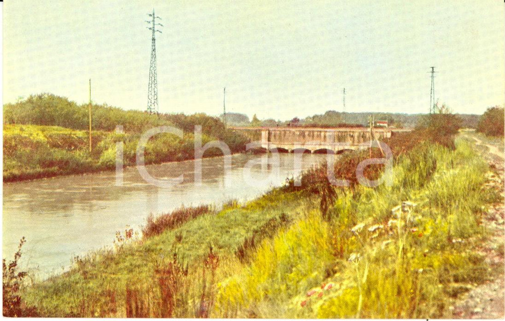 Cartolina originale da collezione 1930 ca GREGGIO (VC) Sifone Canale CAVOUR sotto fiume SESIA *REGIO DEMANIO FP NV 1