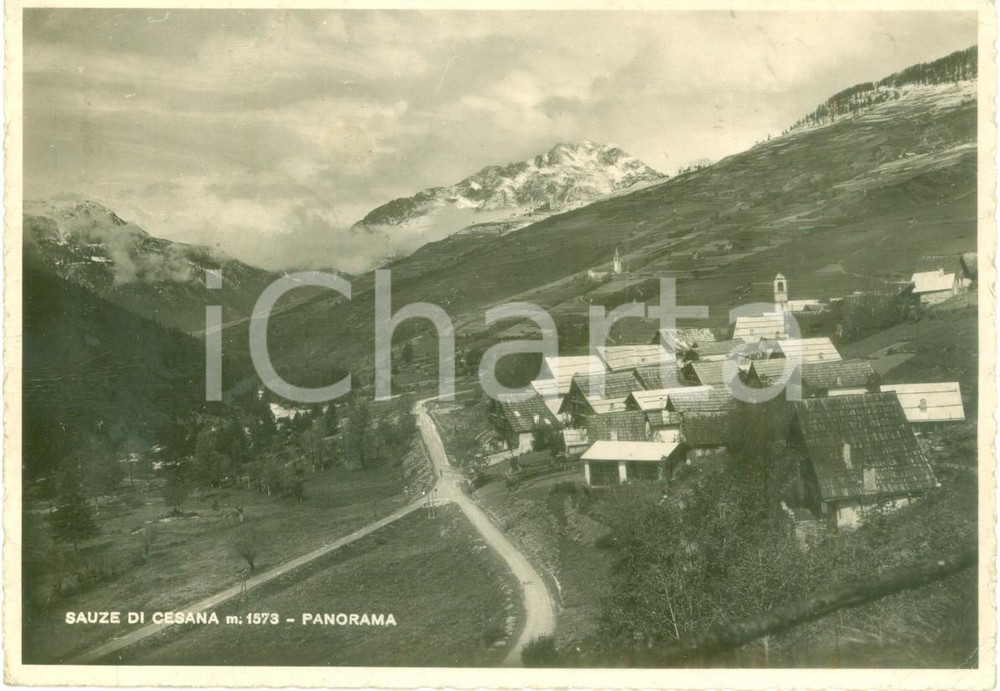 Cartolina originale da collezione 1939 SAUZE DI CESANA TO Panorama della vallata Cartolina FG VG 1