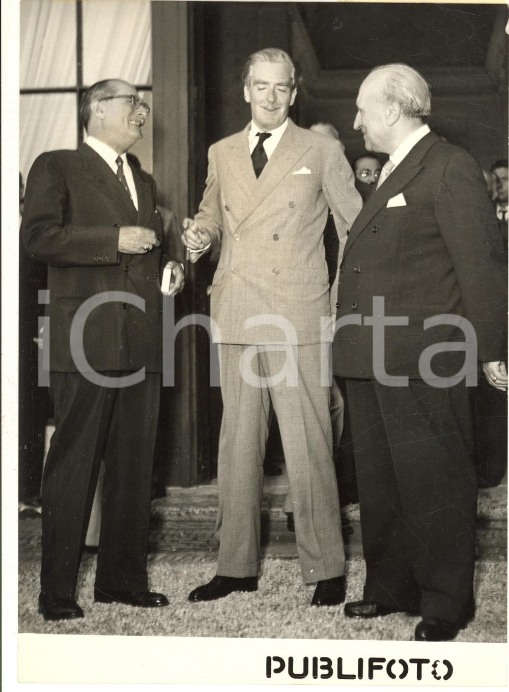 1954 ROMA Villa Madama - Ministro Attilio PICCIONI riceve sir Anthony EDEN Foto