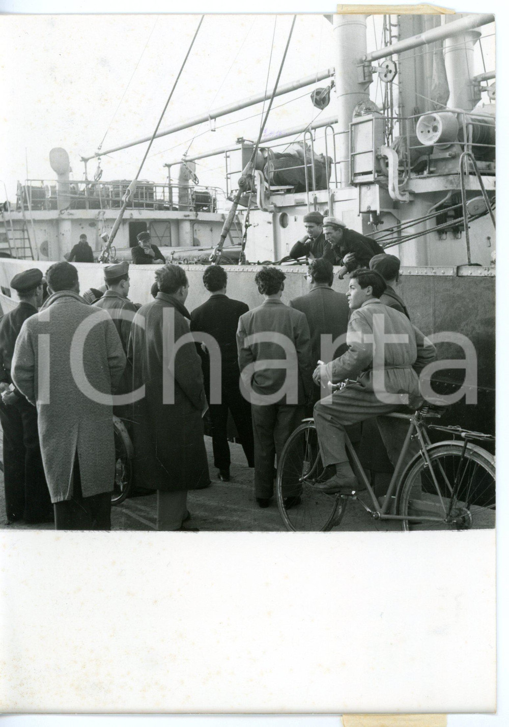 1960 ca CICLONE A PALERMO - M/N CITTÀ DI SIRACUSA dopo operazioni di soccorso