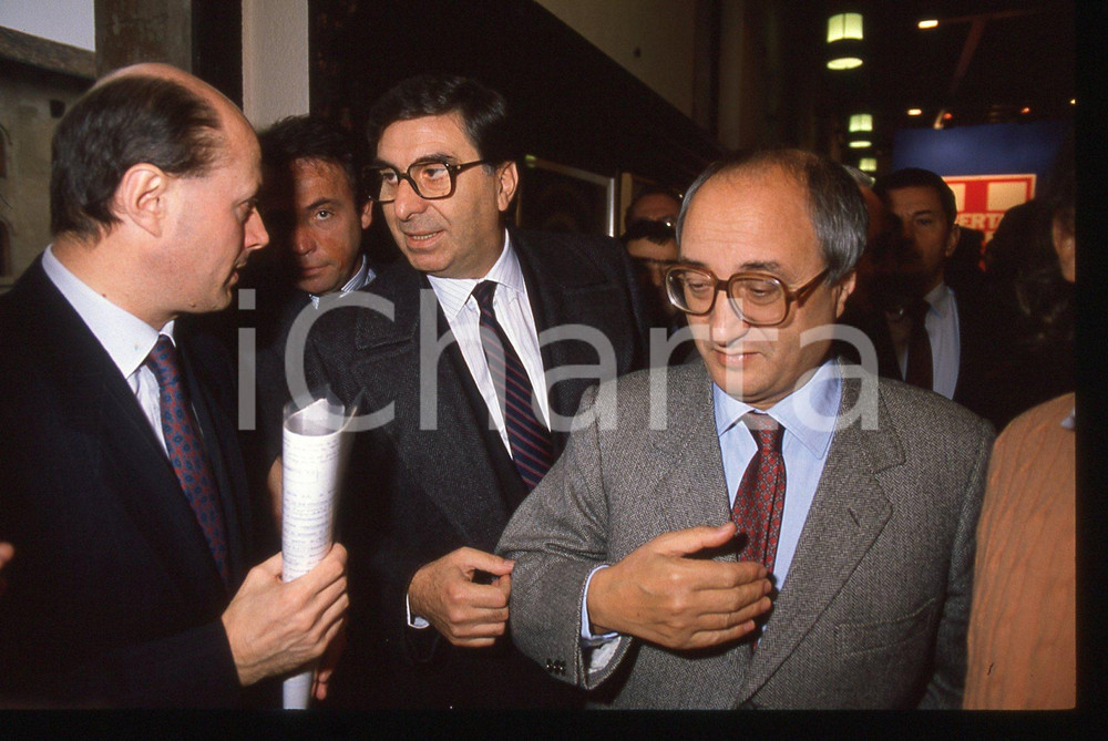 35mm vintage slide* 1988 ca MILANO Enrico DE MITA Bruno TABACCI