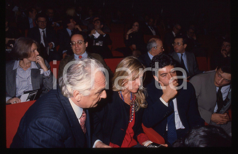 35mm vintage slide* 1987 ca Claudio MARTELLI Marco PANNELLA Ludovica BARASSI (1)