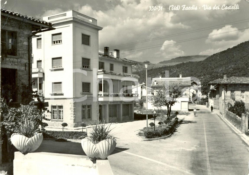 Cartolina originale da collezione 1969 FAEDIS UD Panorama generale dalla Via dei Castelli Cartolina animata FG 1